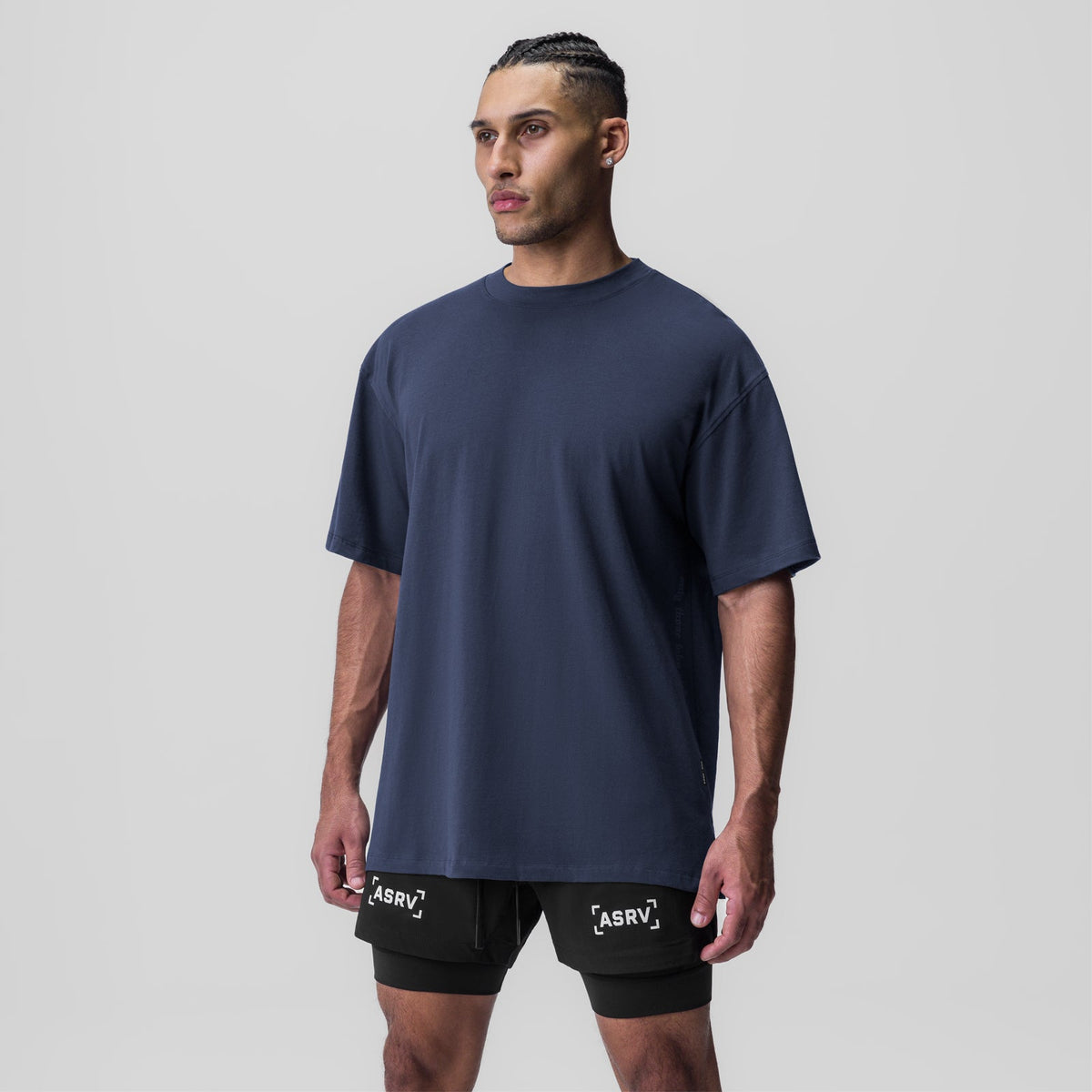 0824. Supima® Oversized Tee - Navy | ASRV