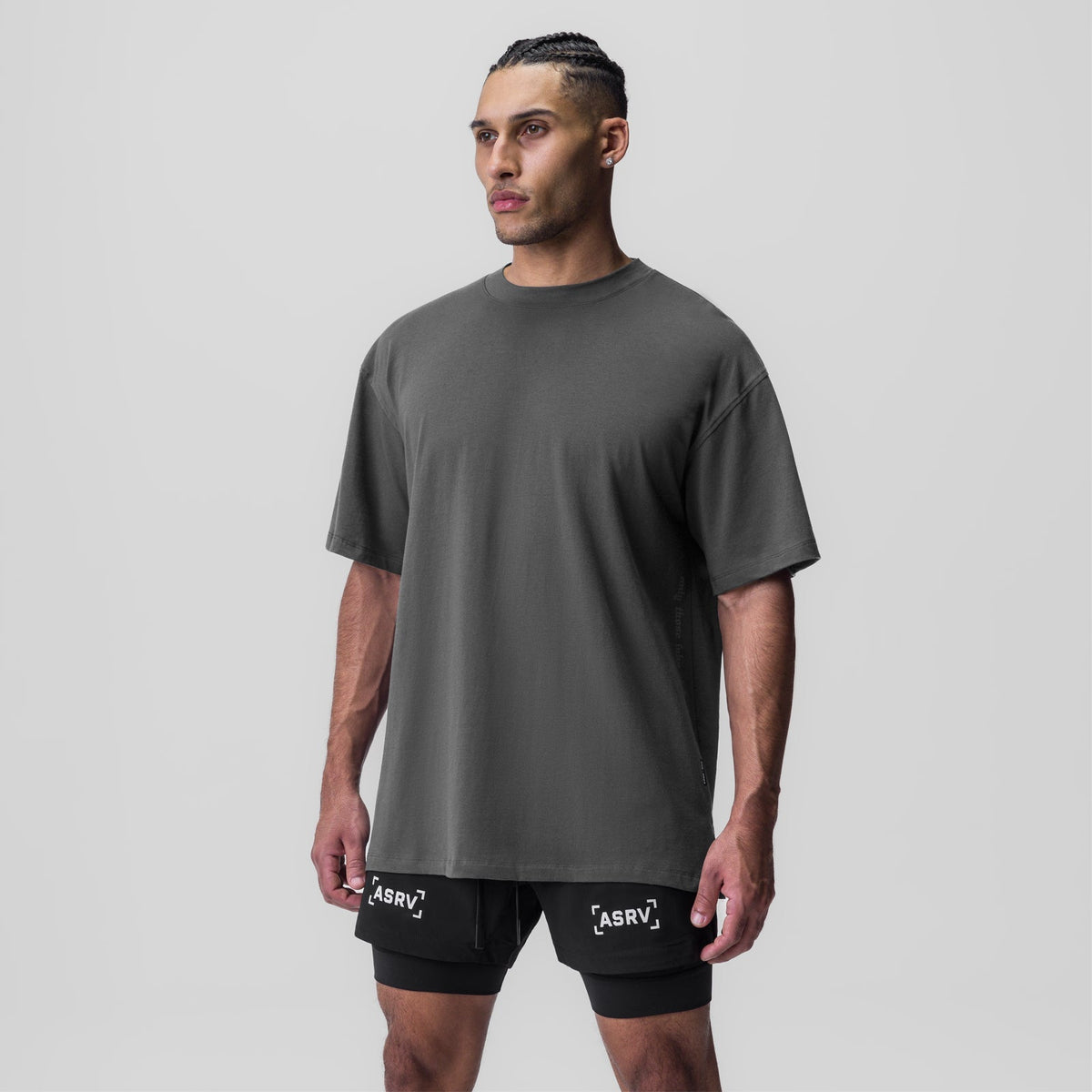 0824. Supima® Oversized Tee - Space Grey | ASRV