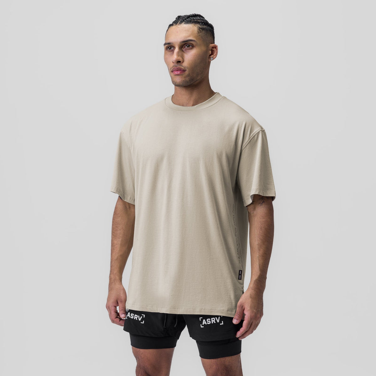 0824. Supima® Oversized Tee - Sand Smoke | ASRV