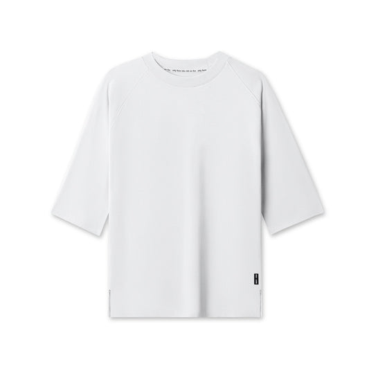 1086. Supima® 3/4-Sleeve Oversized Tee - White | ASRV