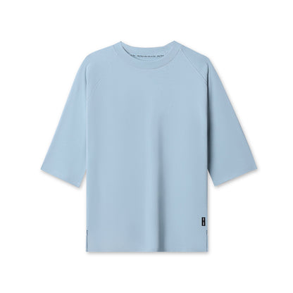 1086. Supima® 3/4-Sleeve Oversized Tee - Light Sky | ASRV