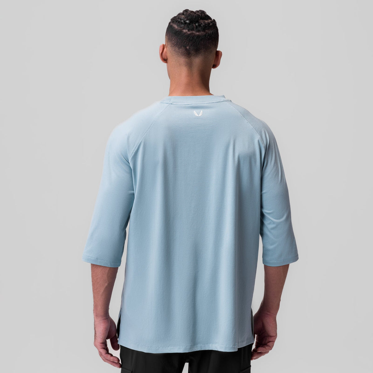 1086. Supima® 3/4-Sleeve Oversized Tee - Light Sky | ASRV