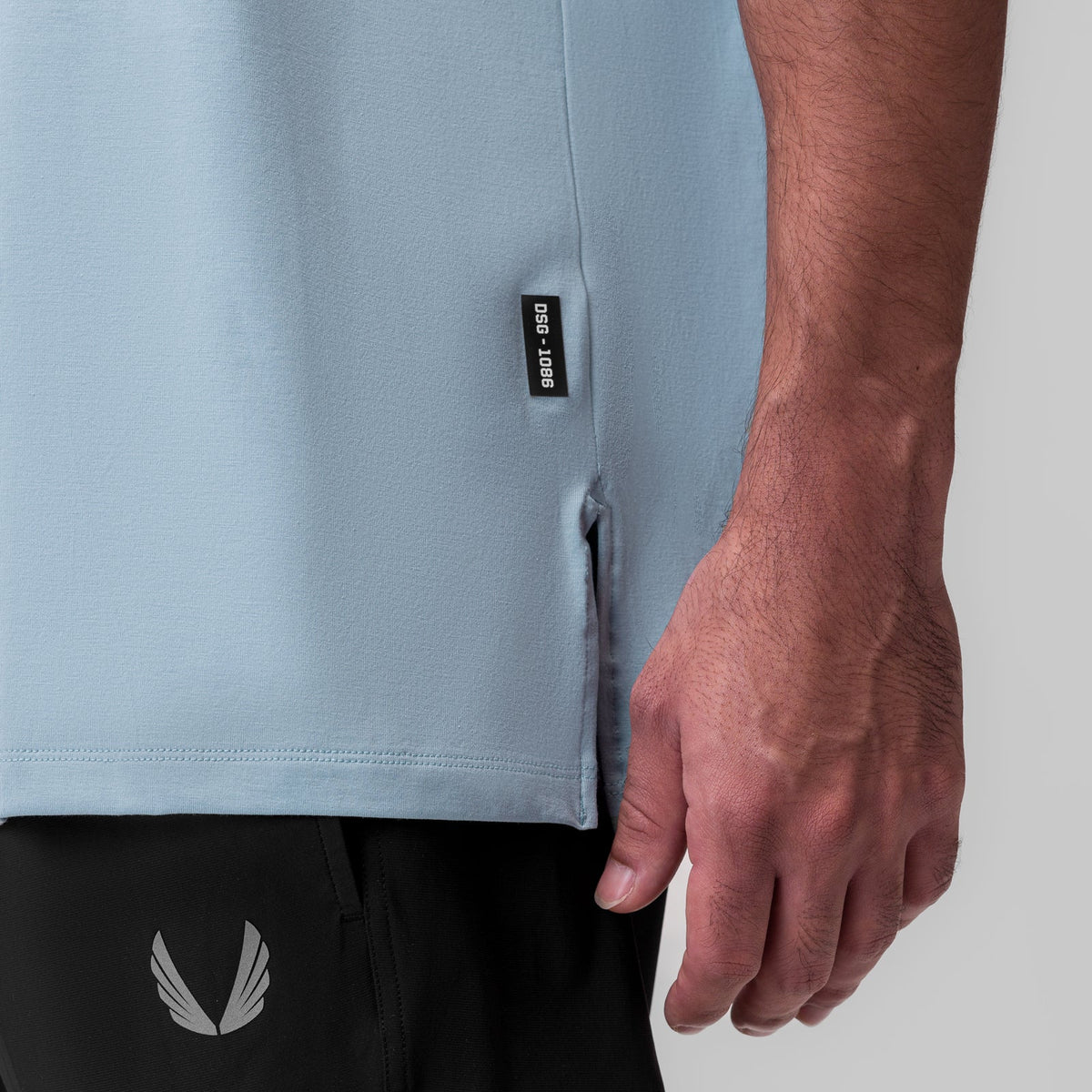 1086. Supima® 3/4-Sleeve Oversized Tee - Light Sky | ASRV