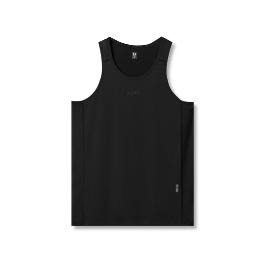 0809. Supima® Mesh Panel Training Singlet - Black | ASRV