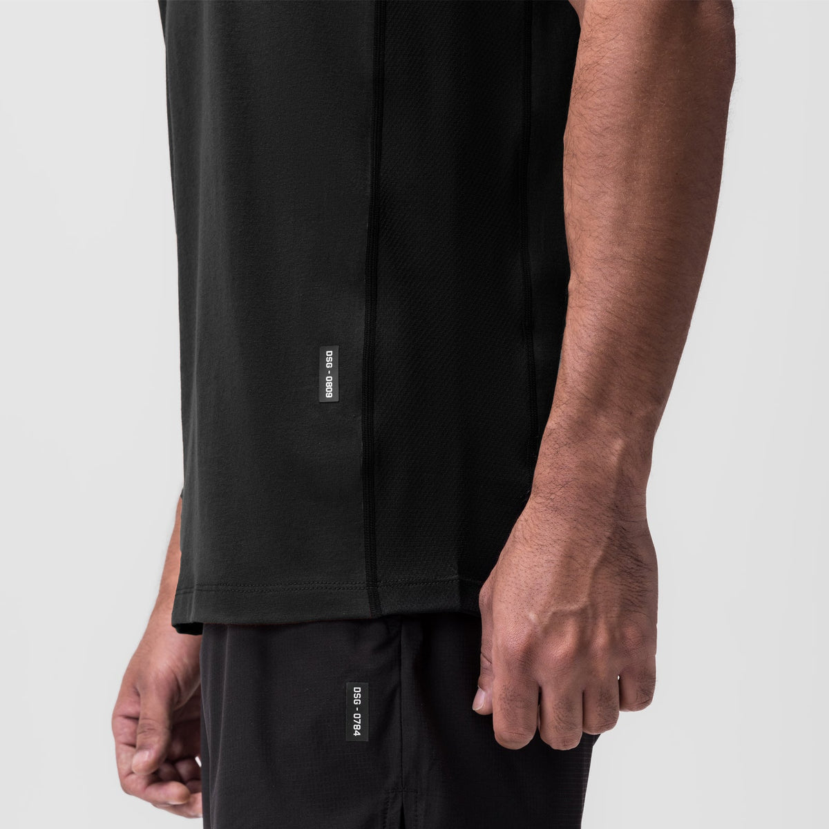0809. Supima® Mesh Panel Training Singlet - Black | ASRV