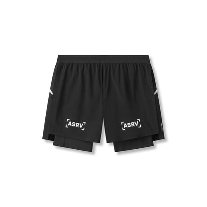 0951. Aerotex™ 4" High Split Liner Short - Black/White | ASRV