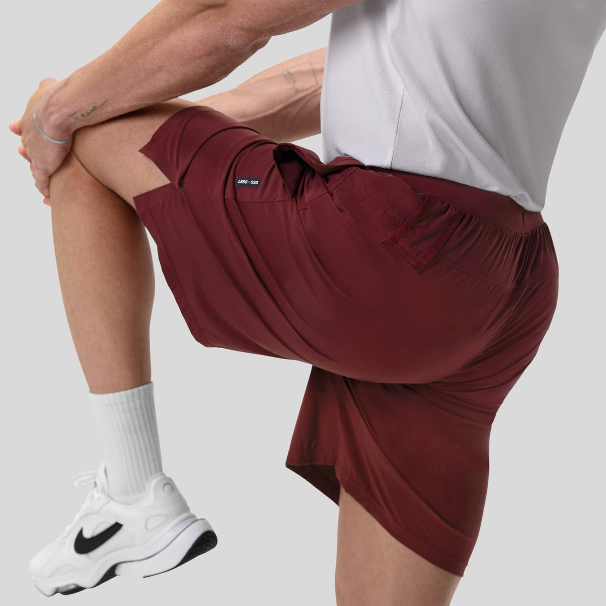 0997. Aerotex™ 8" Training Short - Crimson | ASRV