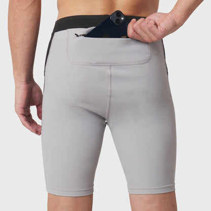 1170. Lycra® Ribbed Run Half-Tight - Slate Grey | ASRV