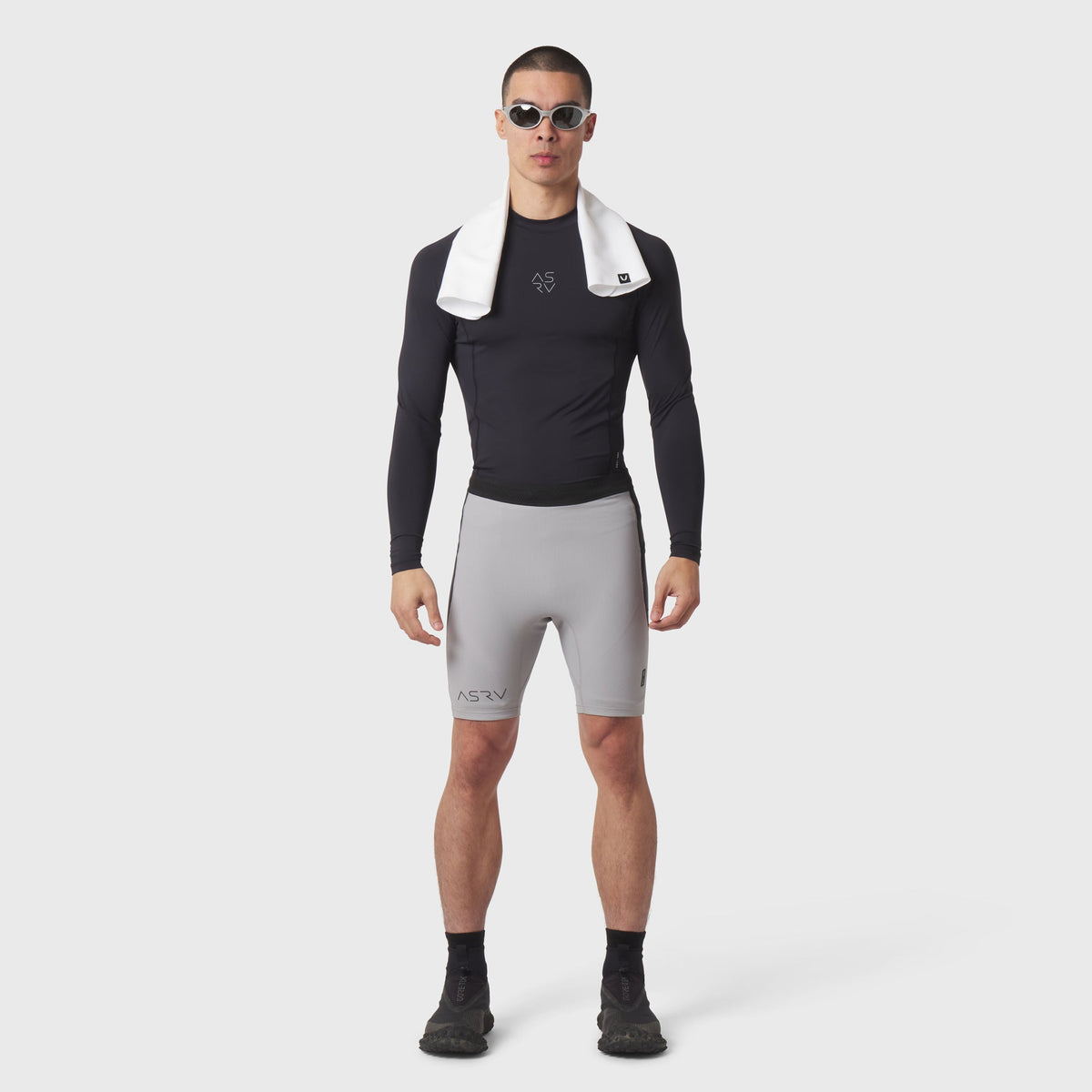 1170. Lycra® Ribbed Run Half-Tight - Slate Grey | ASRV