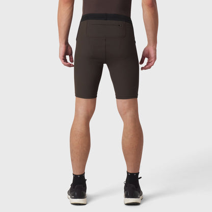 1170. Lycra® Ribbed Run Half-Tight - Dark Earth | ASRV
