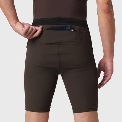 1170. Lycra® Ribbed Run Half-Tight - Dark Earth | ASRV