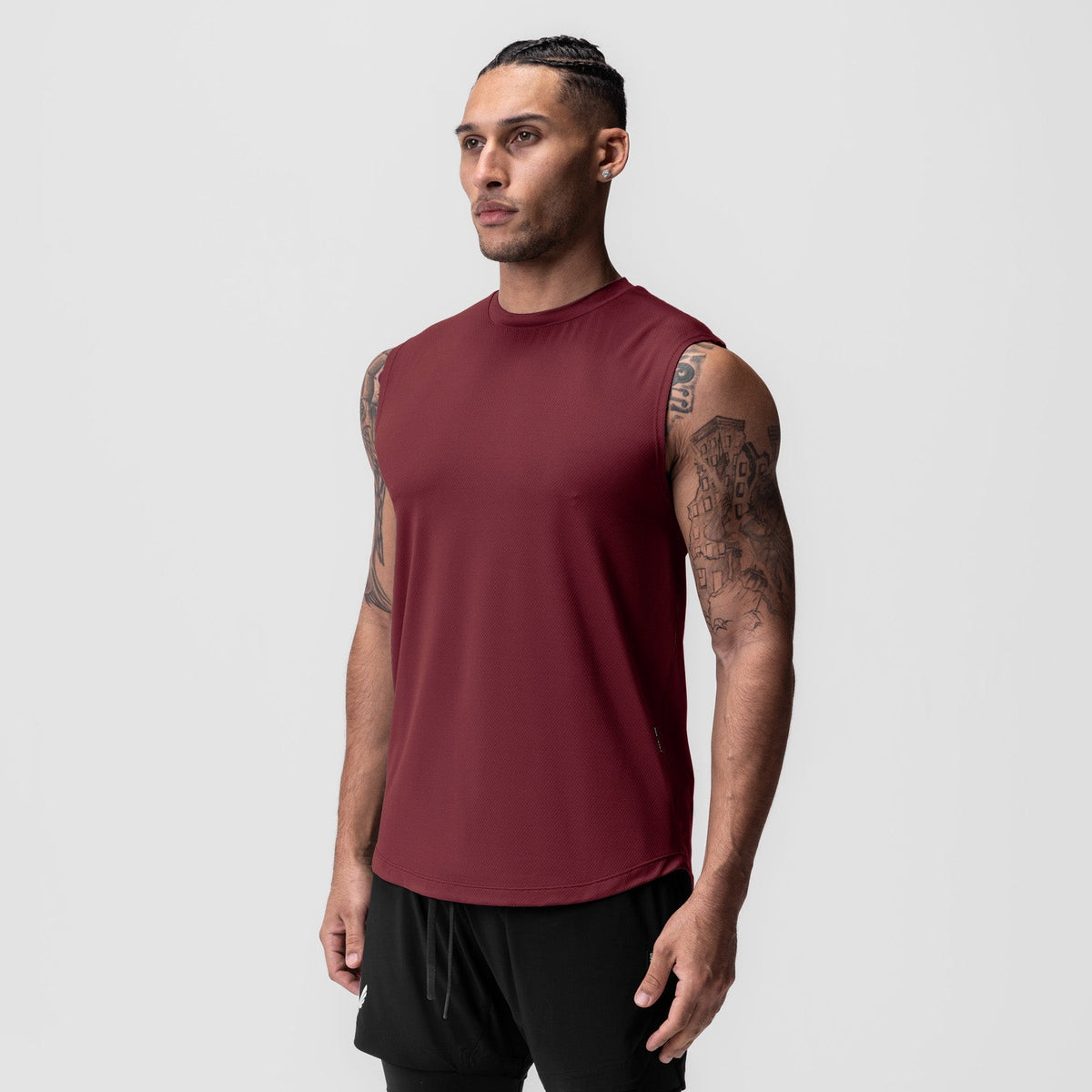 0757. AeroSilver® Cutoff Tank - Crimson | ASRV