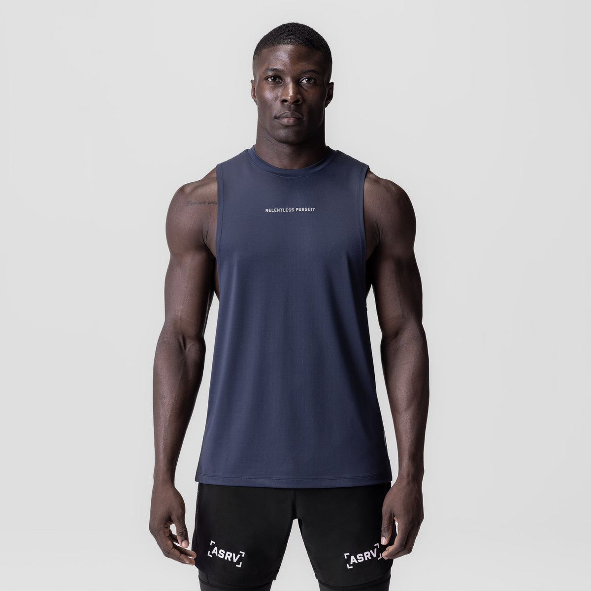 0837. 3D-Lite® 2.0 Lycra® Muscle Tank - Navy "RP" | ASRV