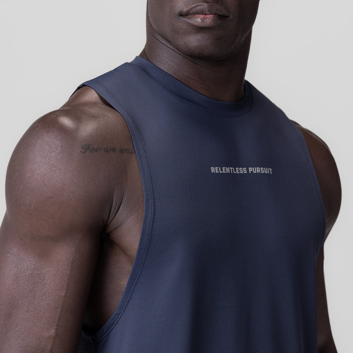 0837. 3D-Lite® 2.0 Lycra® Muscle Tank - Navy "RP" | ASRV