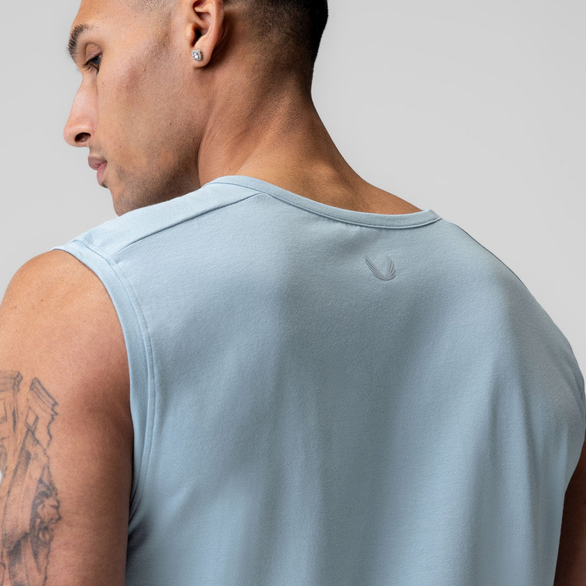 1060. Creora® Cotton Modal Cutoff Tank - Light Sky | ASRV