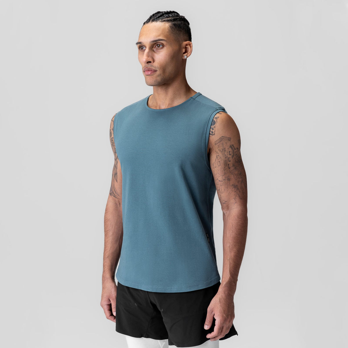 1060. Creora® Cotton Modal Cutoff Tank - Storm | ASRV