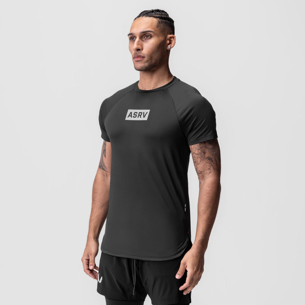 0660. AeroSilver® Established Tee - Black "Box Logo" | ASRV
