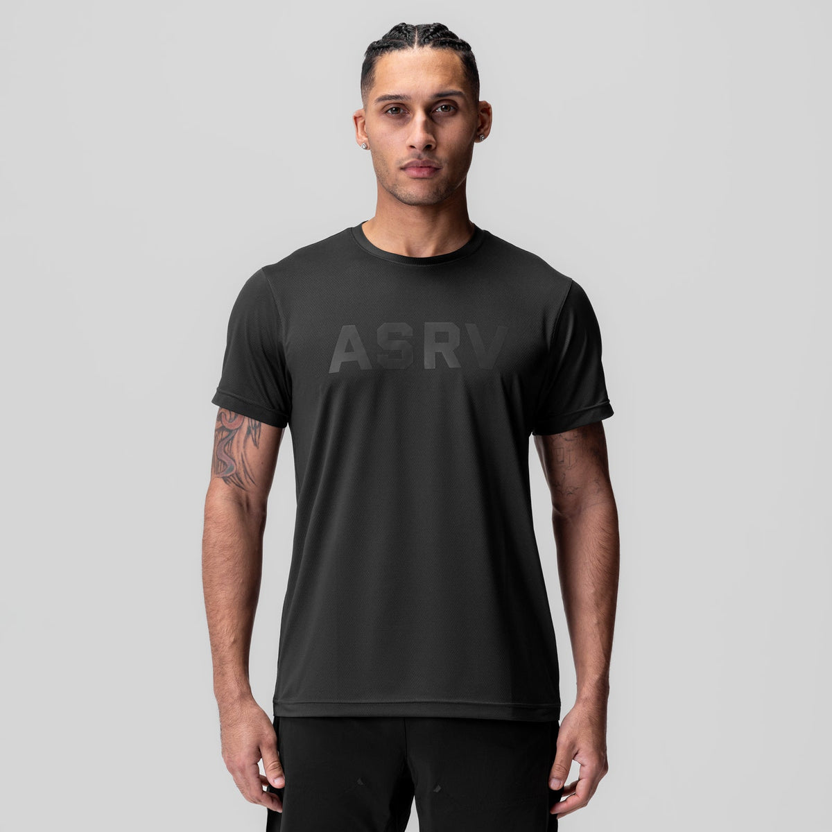 1015. AeroSilver® Essential Tee - Black "ASRV" | ASRV