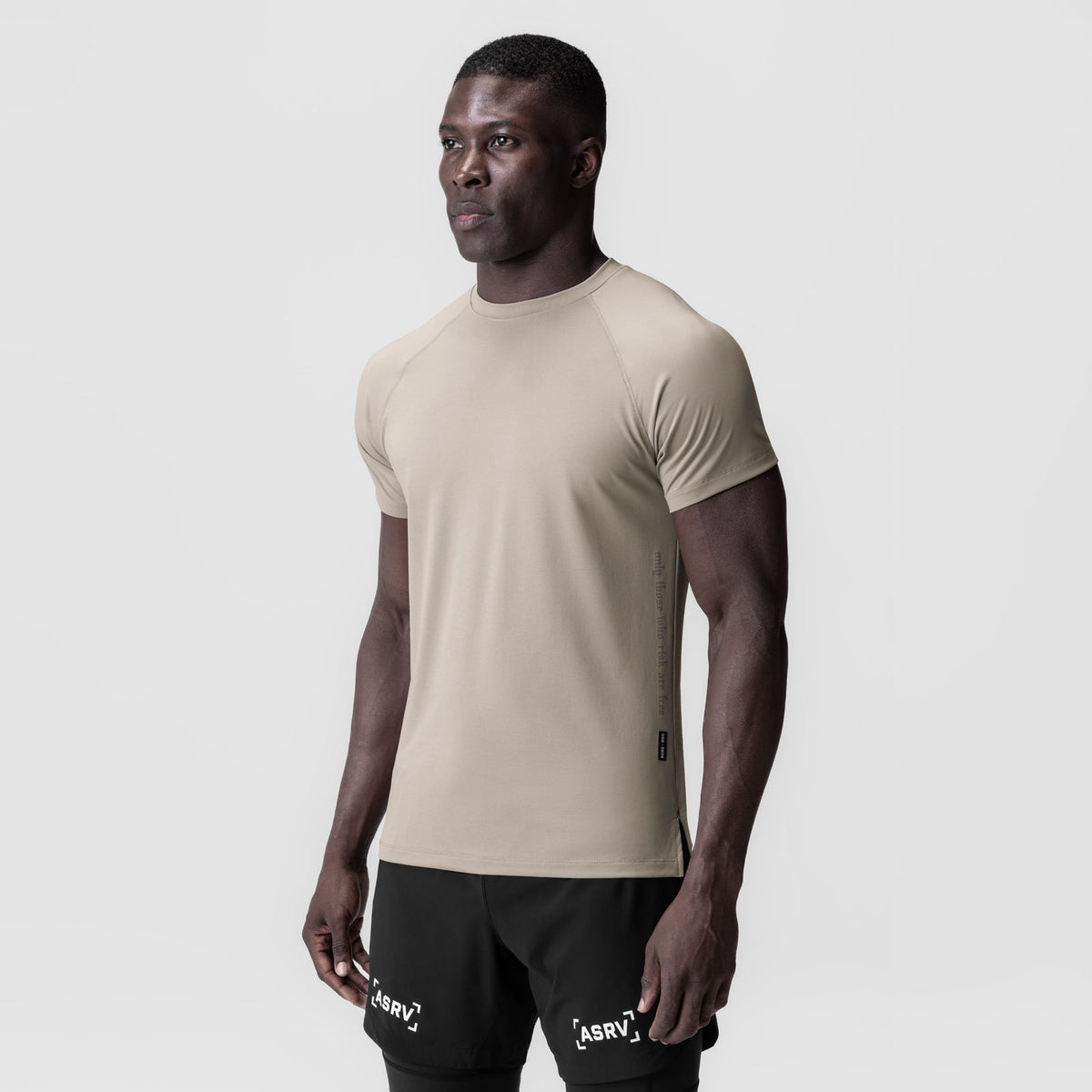 0839. 3D-Lite® 2.0 Lycra® Fitted Tee - Sand Smoke "OTWR" | ASRV