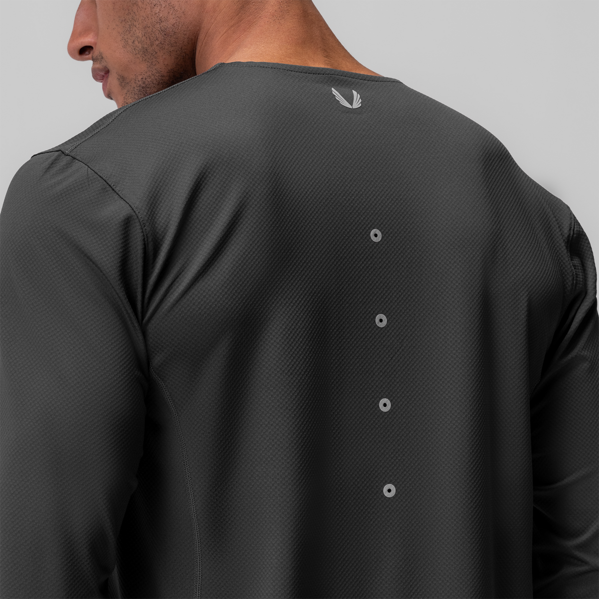 0907. AeroSilver® Training Long Sleeve - Space Grey "Space Bracket" | ASRV