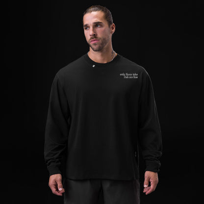 0851. Tech Essential™ Relaxed Long Sleeve - Black "Brush Wings/ASRV" | ASRV