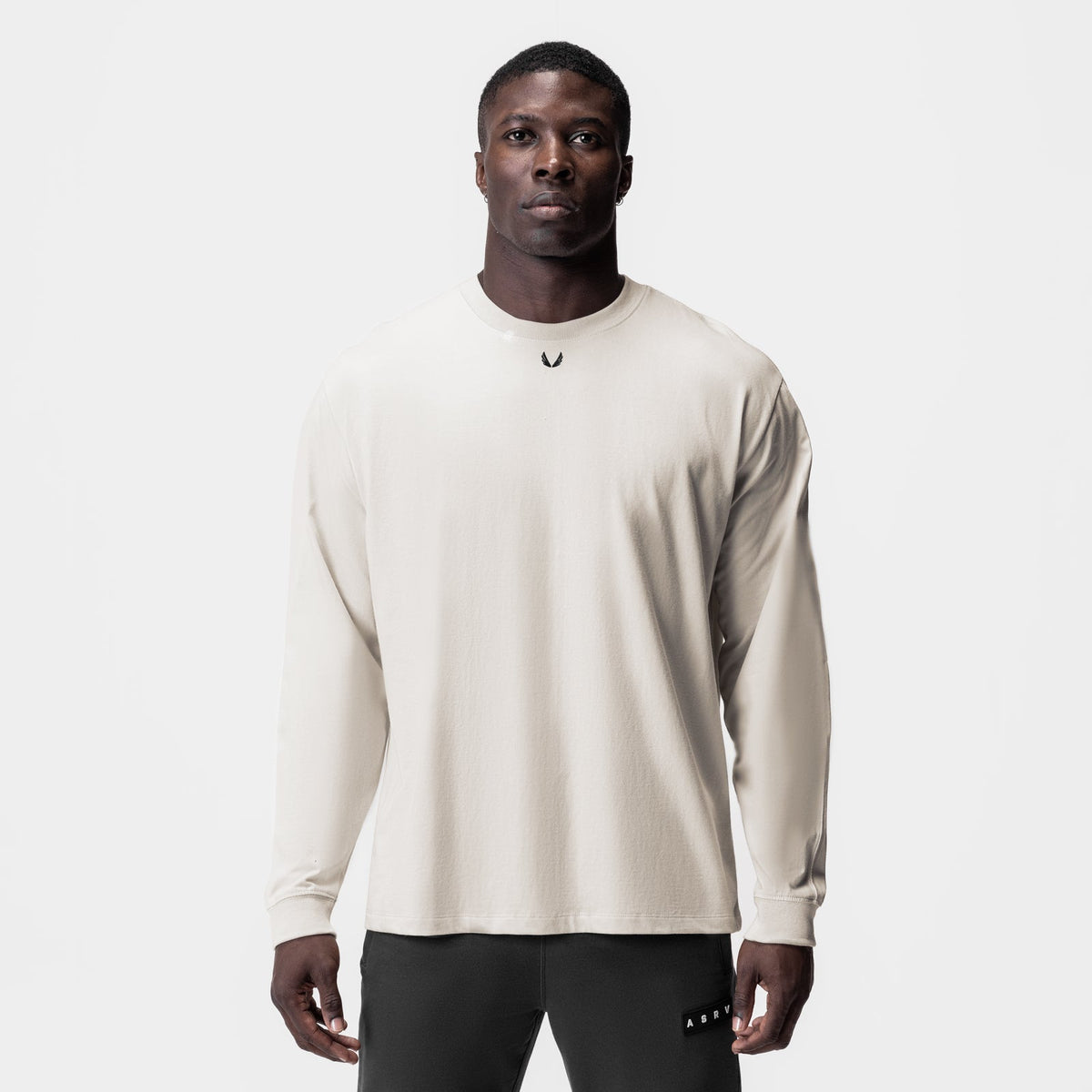 0851. Tech Essential™ Relaxed Long Sleeve - Stone/Black "OTWR" | ASRV