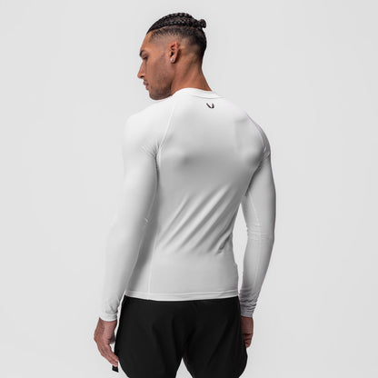 0908. WarpFlexx® Compression Mock Neck Long Sleeve - White "Space Brac | ASRV