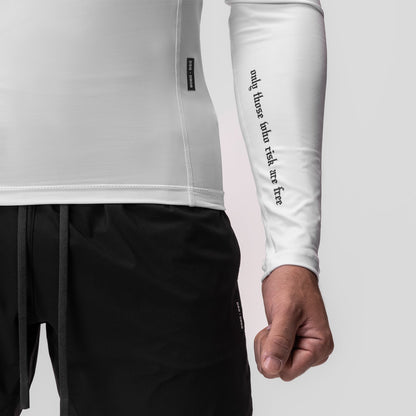 0908. WarpFlexx® Compression Mock Neck Long Sleeve - White "Space Brac | ASRV