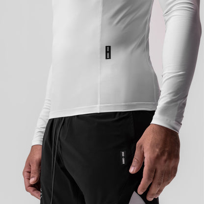 0908. WarpFlexx® Compression Mock Neck Long Sleeve - White "Space Brac | ASRV