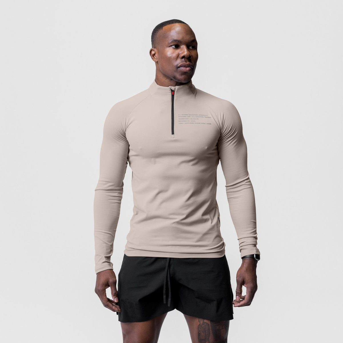0725. Core Fitted Quarter Zip - Chai | ASRV