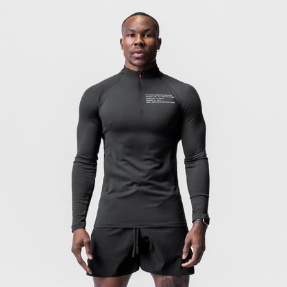0725. Core Fitted Quarter Zip - Black | ASRV