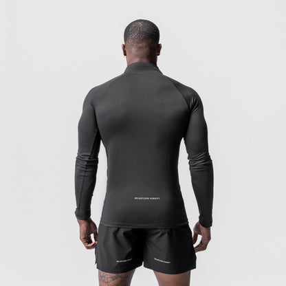 0725. Core Fitted Quarter Zip - Black | ASRV