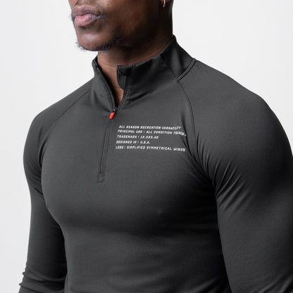 0725. Core Fitted Quarter Zip - Black | ASRV