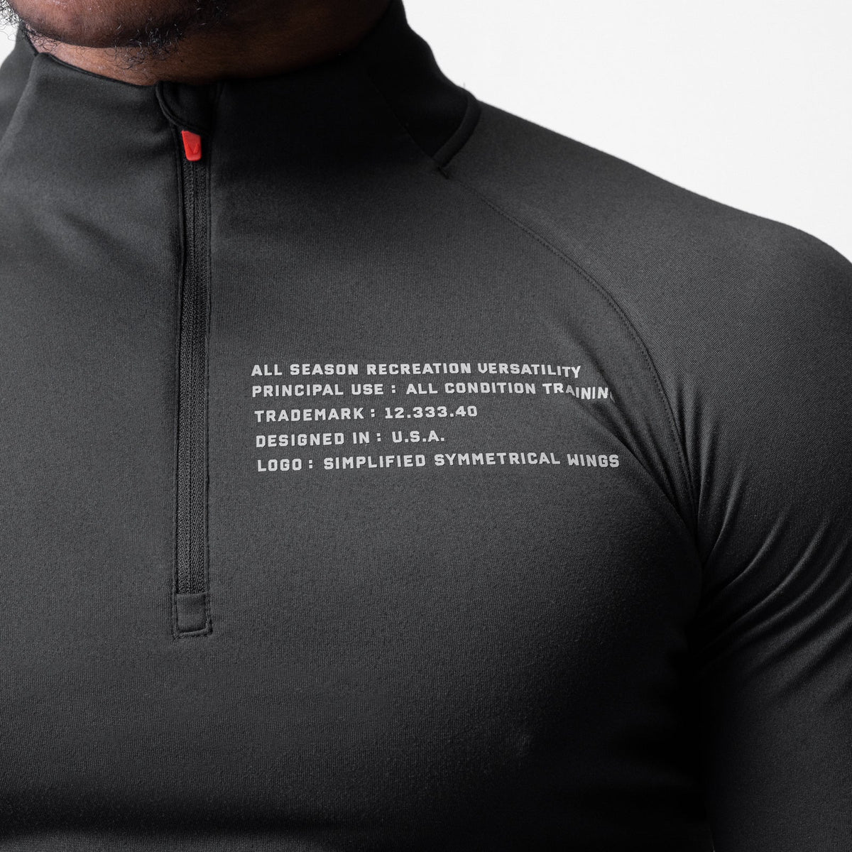 0725. Core Fitted Quarter Zip - Black | ASRV
