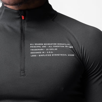 0725. Core Fitted Quarter Zip - Black | ASRV