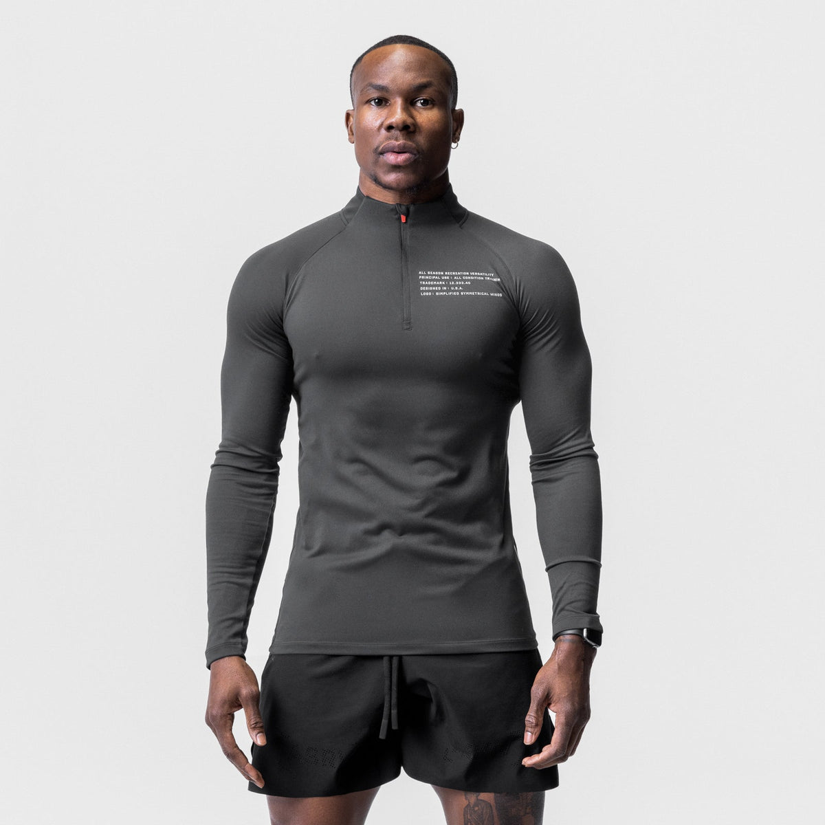0725. Core Fitted Quarter Zip - Space Grey | ASRV
