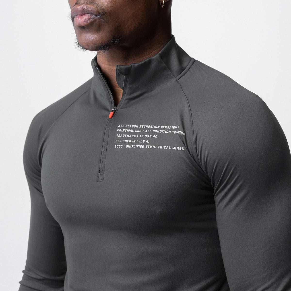 0725. Core Fitted Quarter Zip - Space Grey | ASRV
