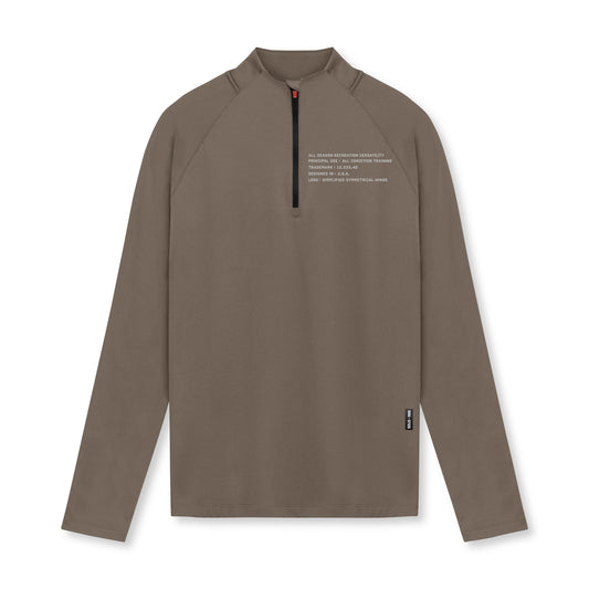 0725. Core Fitted Quarter Zip - Deep Taupe | ASRV