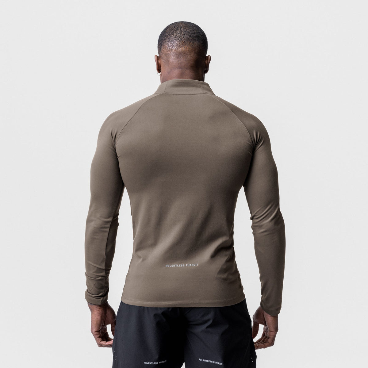 0725. Core Fitted Quarter Zip - Deep Taupe | ASRV