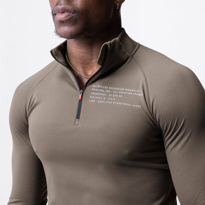 0725. Core Fitted Quarter Zip - Deep Taupe | ASRV