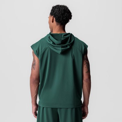 0983. Reversible 2-in-1 Cutoff Hoodie - Forest Green | ASRV