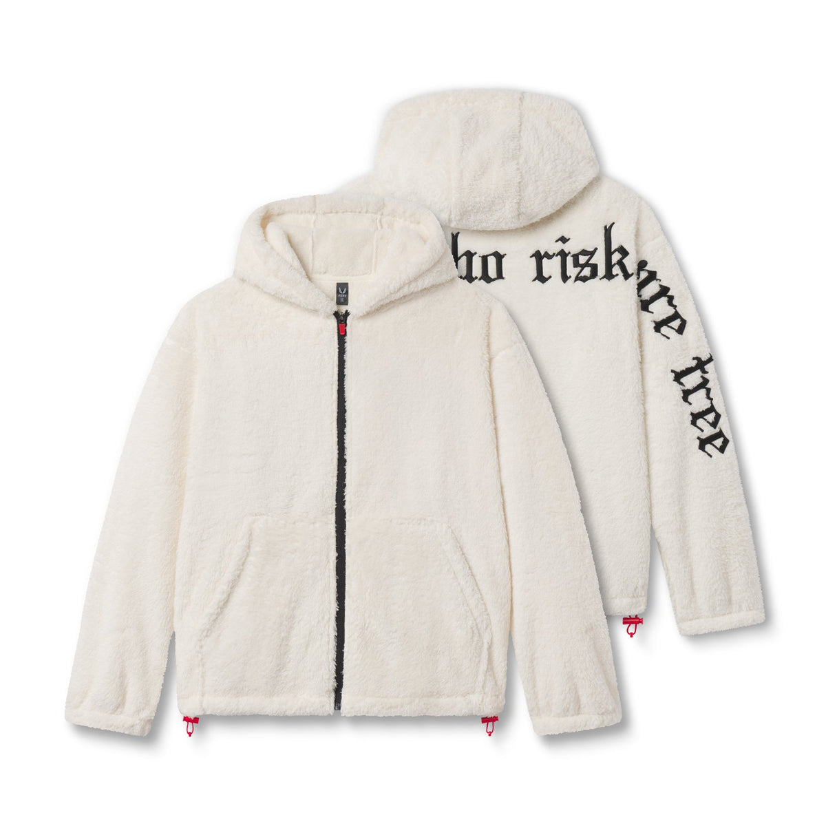0887. Sherpa Recovery Full Zip Hoodie - Ivory Cream/Black | ASRV