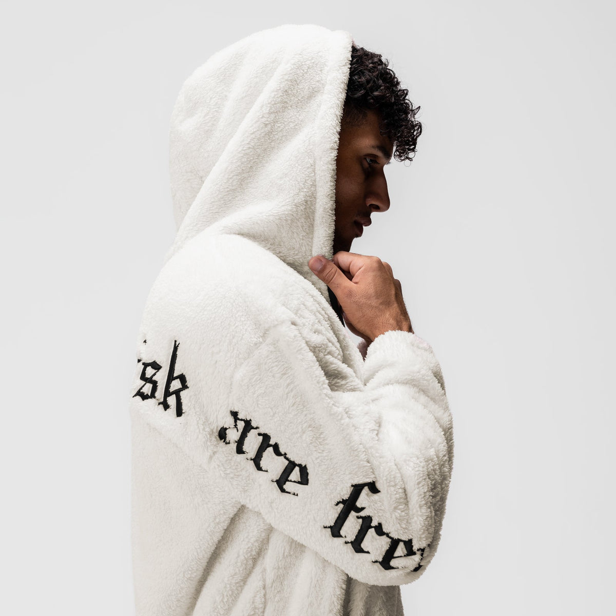 0887. Sherpa Recovery Full Zip Hoodie - Ivory Cream/Black | ASRV