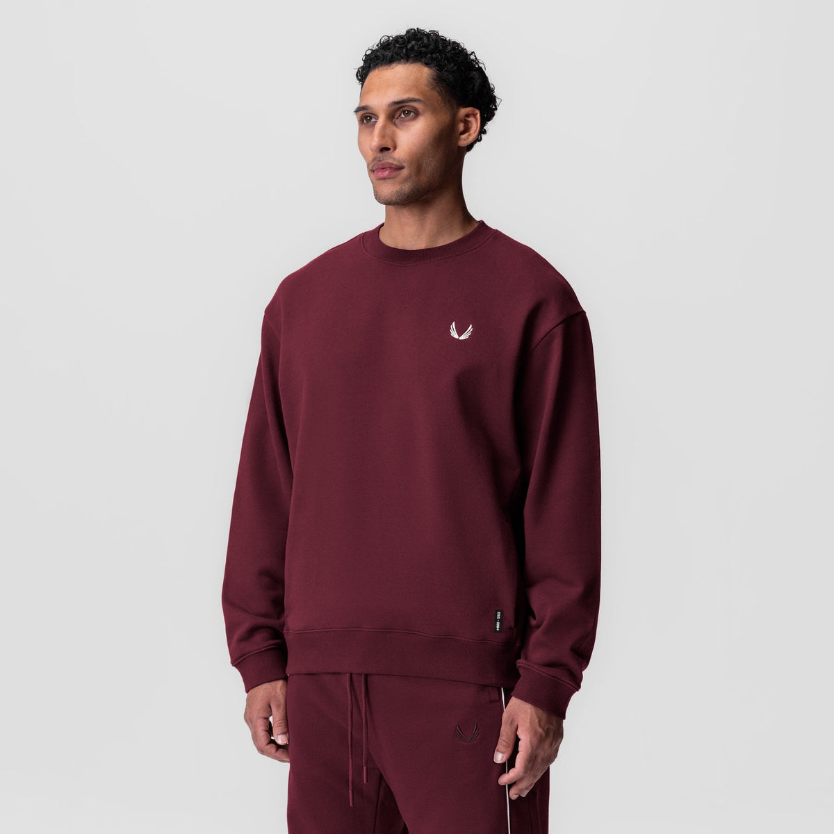0984. Herringbone Terry Crewneck - Crimson | ASRV