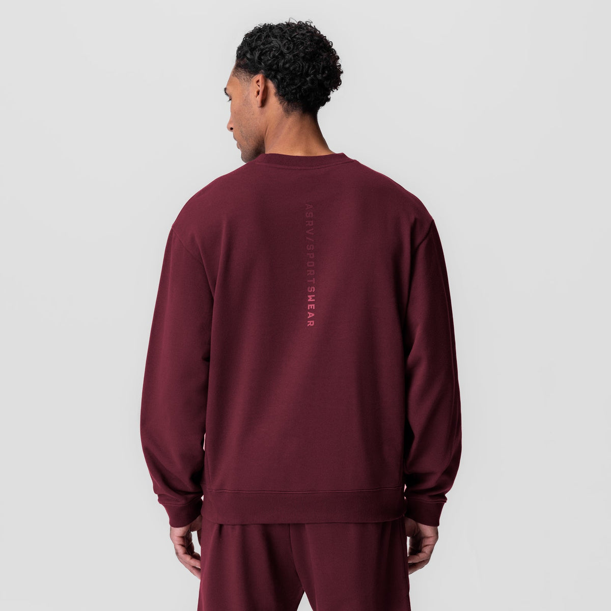 0984. Herringbone Terry Crewneck - Crimson | ASRV