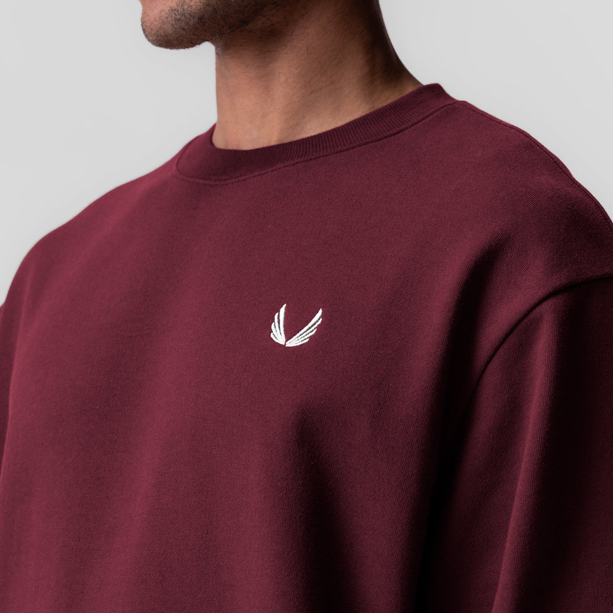 0984. Herringbone Terry Crewneck - Crimson | ASRV