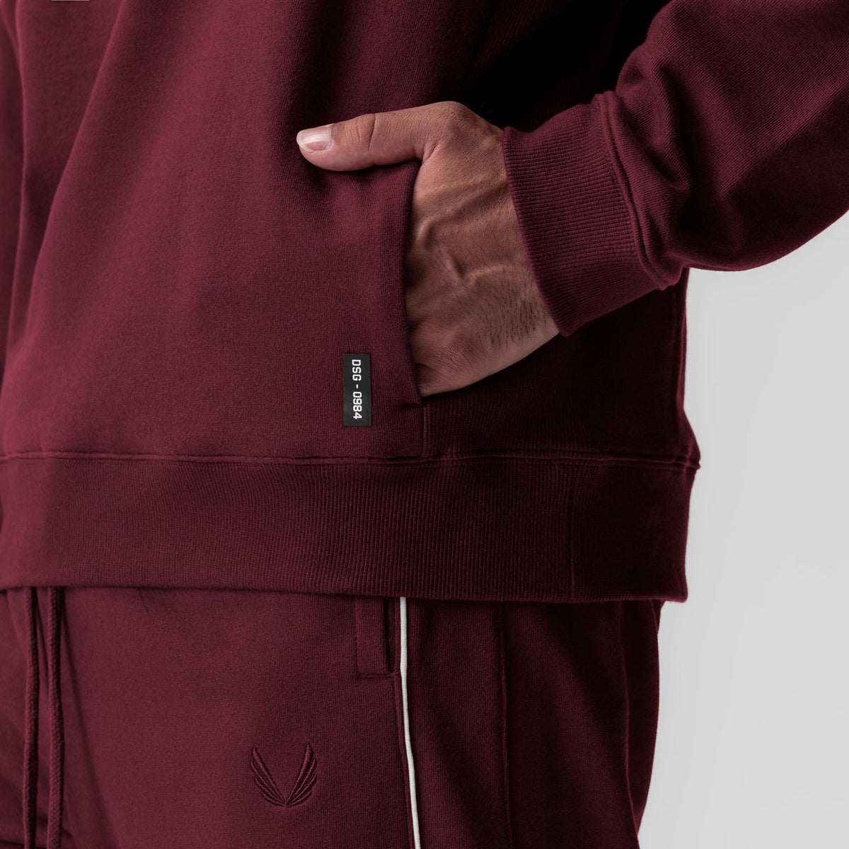 0984. Herringbone Terry Crewneck - Crimson | ASRV