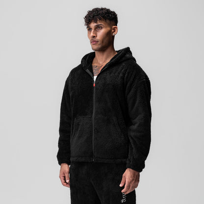 0887. Sherpa Recovery Full Zip Hoodie - Black/White | ASRV