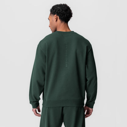 0984. Herringbone Terry Crewneck - Forest Green | ASRV