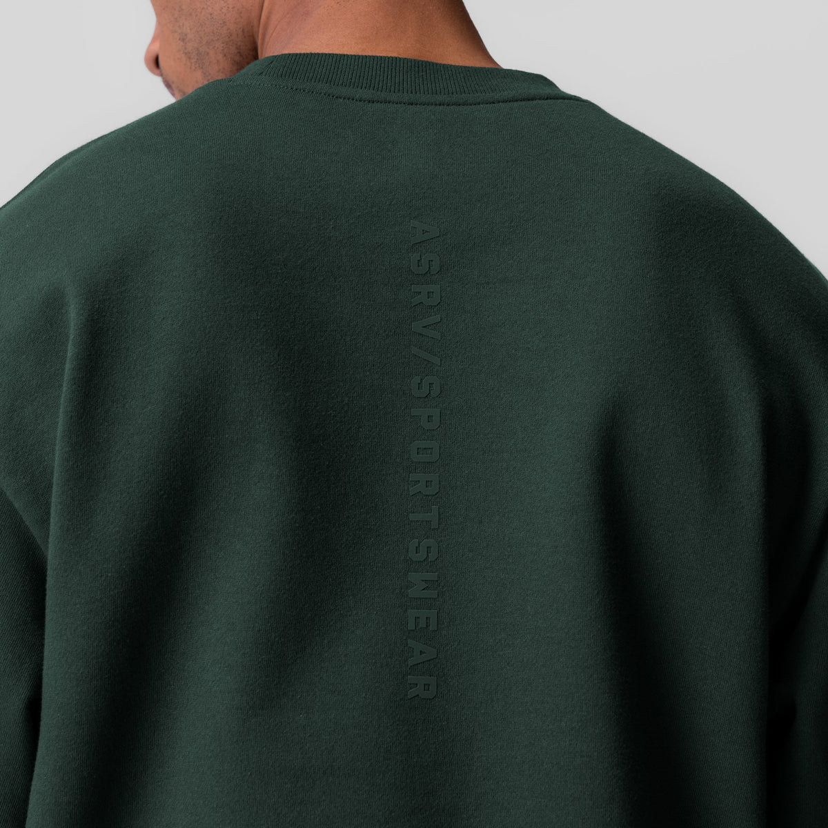 0984. Herringbone Terry Crewneck - Forest Green | ASRV